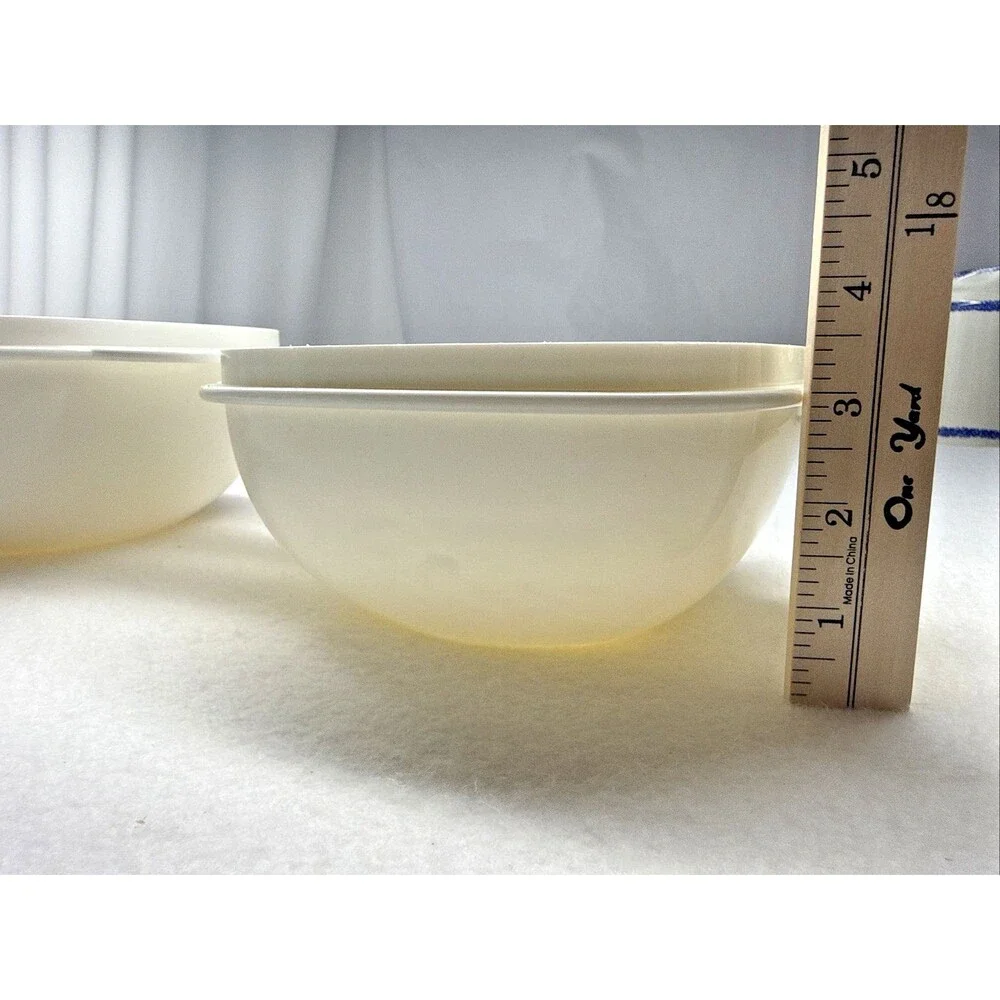 Tupperware Servalier 2510 2511 2512 White Nesting Bowls Set 3 Butterfly Handle